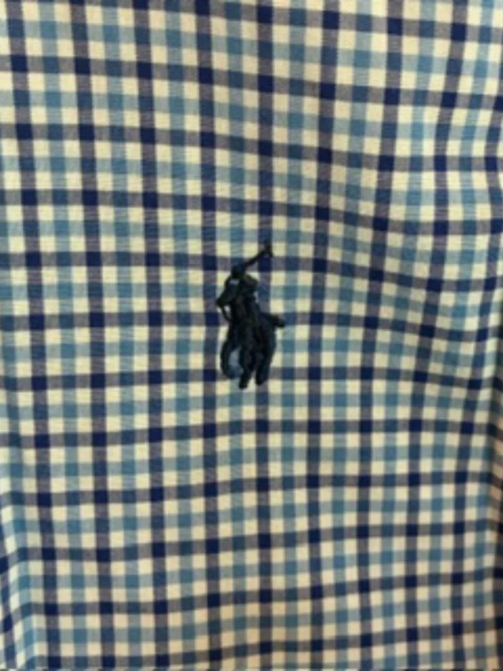 Ralph Lauren Navy Plaid Long Sleeve Button Down Dress Shirt Size 5